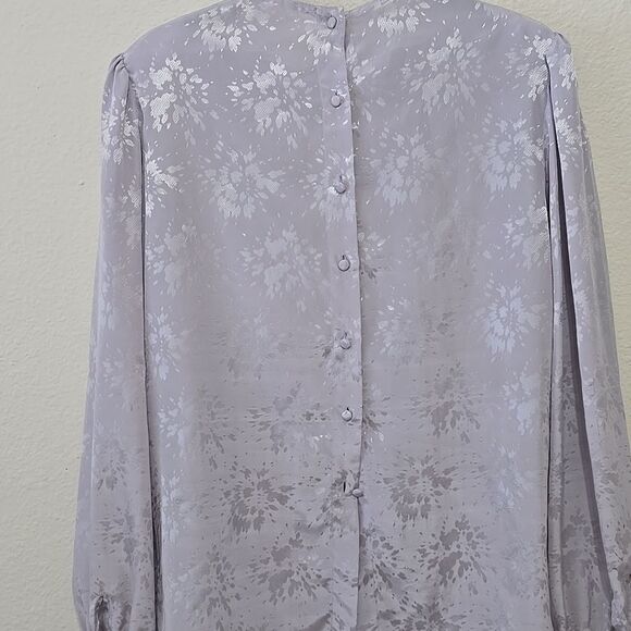 Lloyd Williams Vintage Gray Blouse 10 - Picture 4 of 7